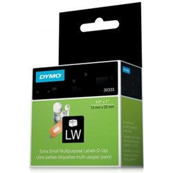 Dymo Labelwriter Labels 2UP Paper 13x25mm White(30333) Bx_2